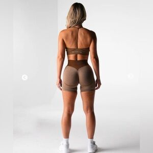 NVGTN Set - Mocha Seamless Contour Shorts and Sports Bra